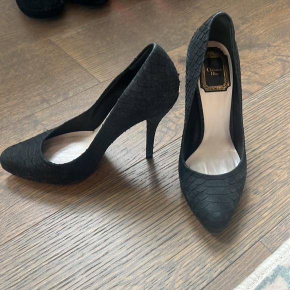 Authentic Christian Dior - Gray snake embossed heel - Picture 1 of 5